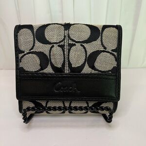 Signature Coach Black and Cream Wallet